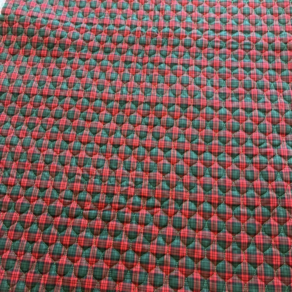 Pre-quilted Single-Sided Fabric Red Tartan Plaid 58" X 44"